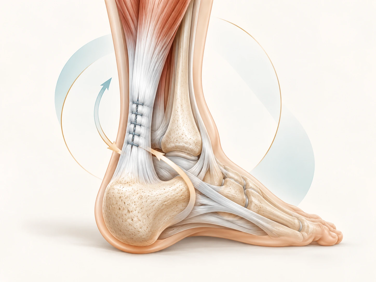 Schéma illustratif – Chirurgie du tendon d’Achille