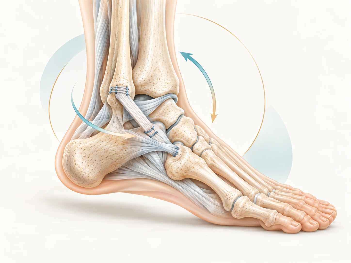 Schéma illustratif – Reconstruction ligamentaire de cheville