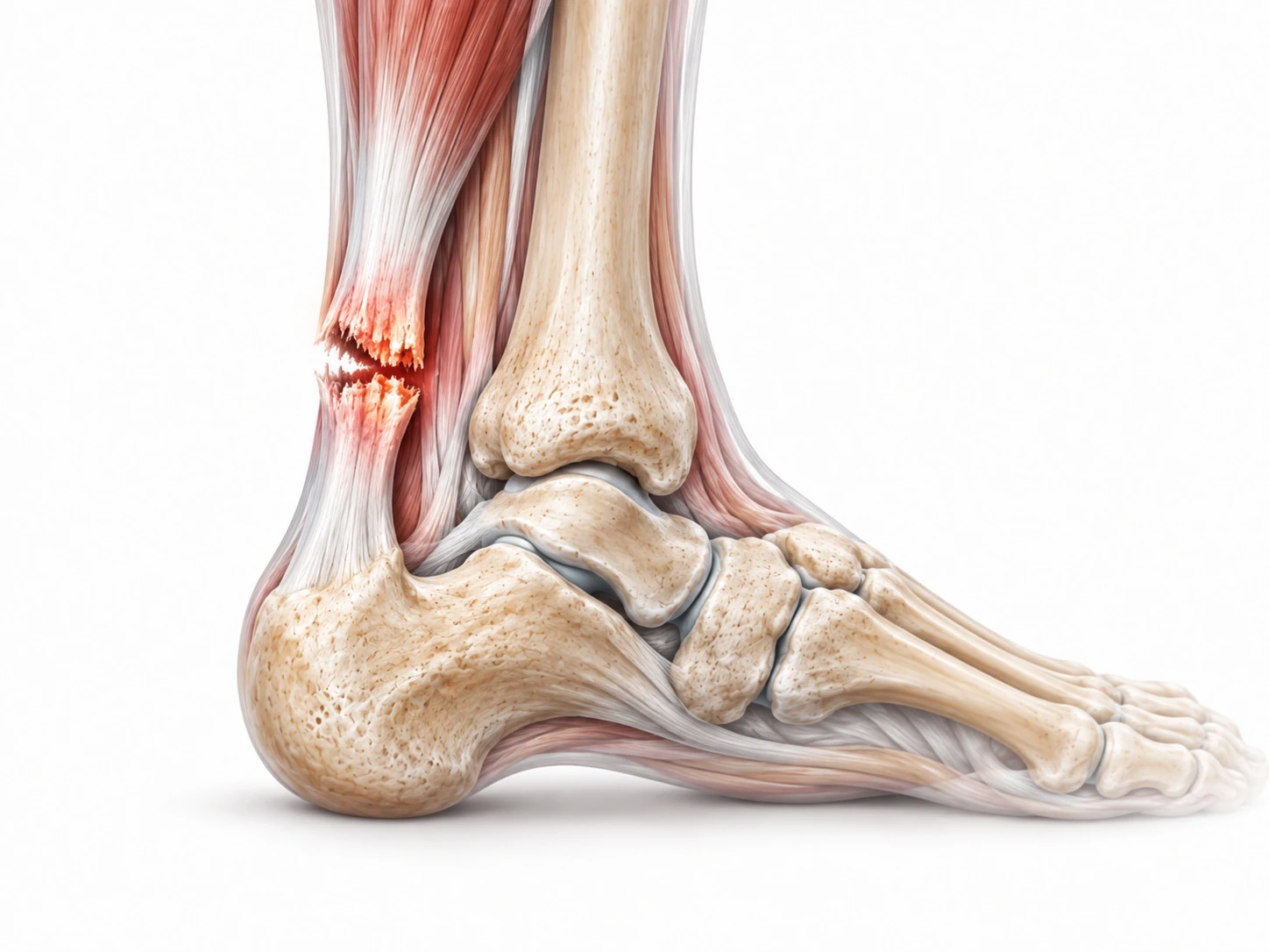 Illustration médicale représentative de Tendon d’Achille : tendinopathie et rupture